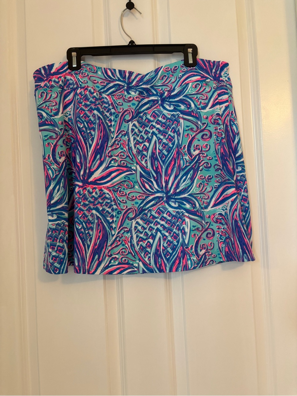 Lulu B - Women’s Turquoise, Pink & Navy Tropical Print Skort.  Pockets!  Sz 1X